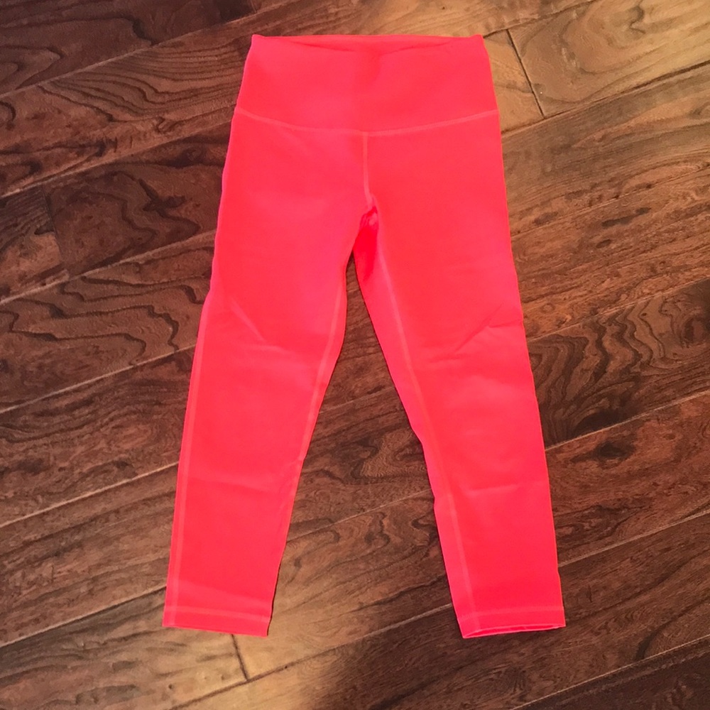Zella crop leggings, bright coral
